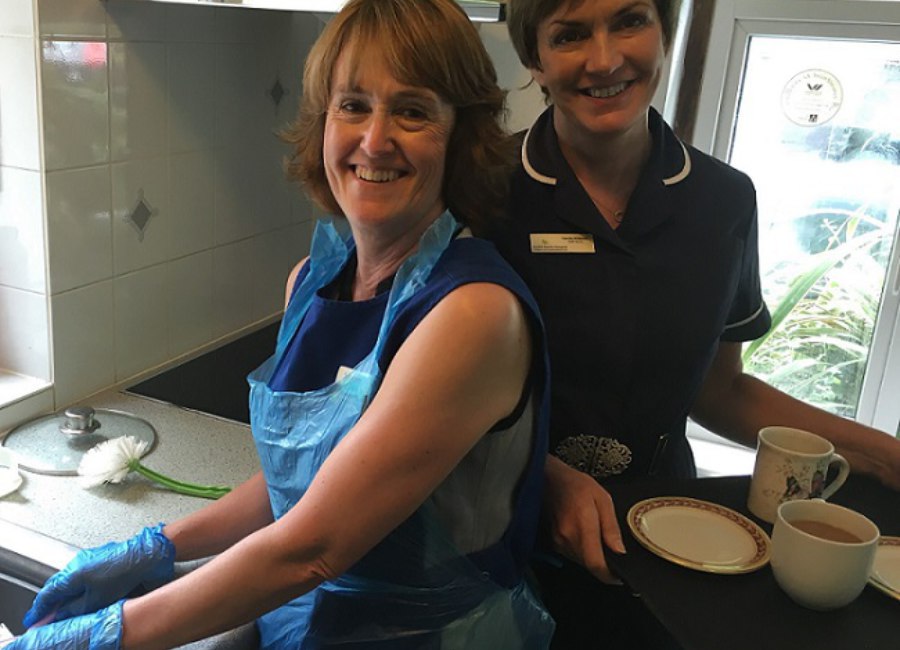 Elaine With Nurse Carole Hildreth
